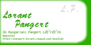 lorant pangert business card